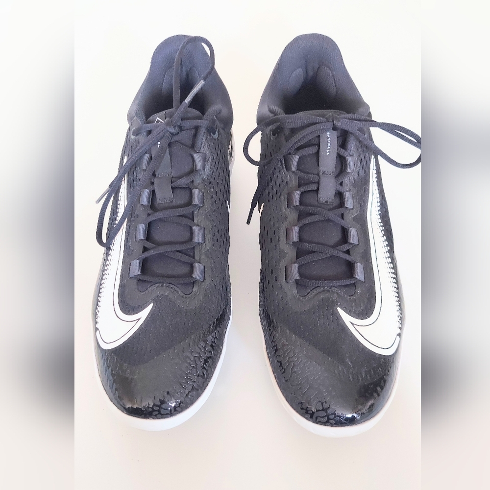 Nike Alpha Huarache Elite 4 Low Black White Baseball Cleats Mens 16 DJ6521-001
